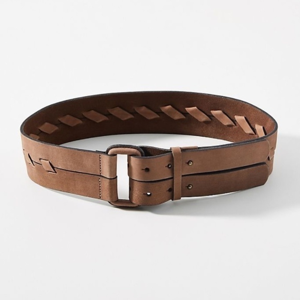 Anthropologie Bianca Brown Leather Waist Belt L